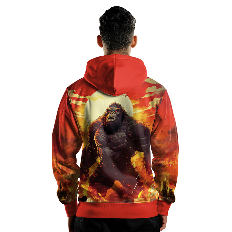 Rashninja Gorilla Strength AOP Hoodie | Gorilla Hooded Sweatshirt