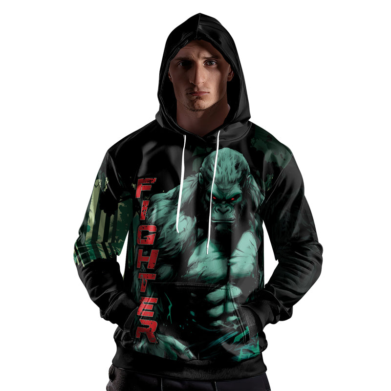 Rashninja Jungle Titan Gorilla AOP Hoodie | Gorilla Hooded Sweatshirt