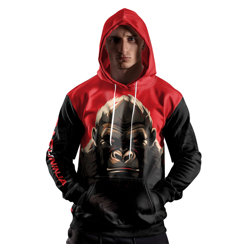 Rashninja Gorilla Reign AOP Hoodie | Gorilla Hooded Sweatshirt