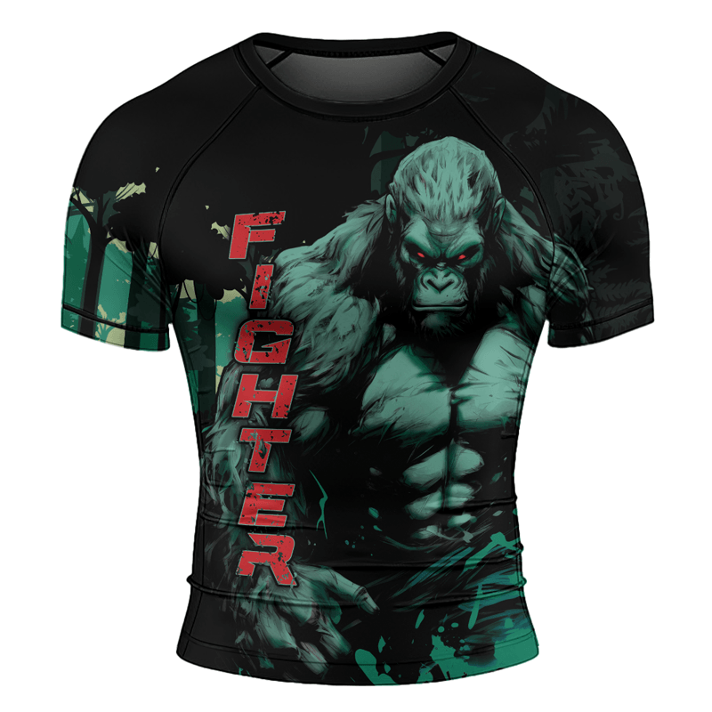 Rashninja Jungle Titan Gorilla Men's Short Sleeve Rash Guard - Rashninja LLC