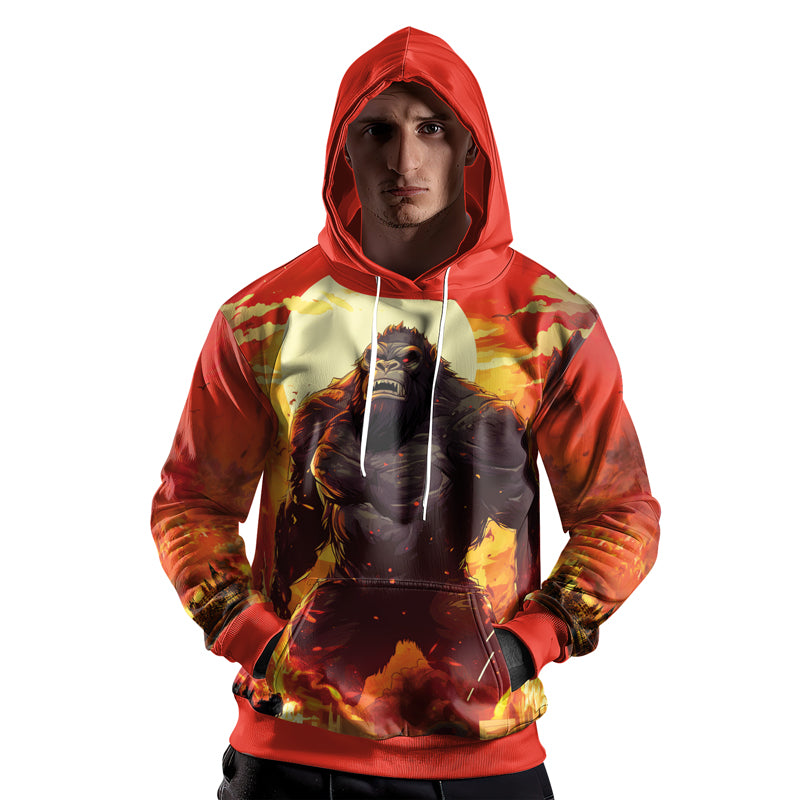 Rashninja Gorilla Strength AOP Hoodie | Gorilla Hooded Sweatshirt