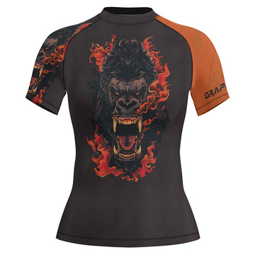 Rashninja Gorilla Flame Guardian Women's Short Sleeve Rash Guard