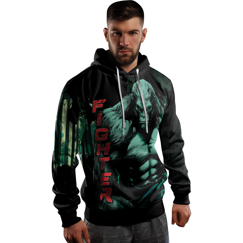 Rashninja Jungle Titan Gorilla AOP Hoodie | Gorilla Hooded Sweatshirt