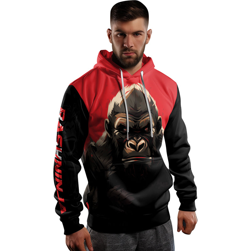 Rashninja Gorilla Reign AOP Hoodie | Gorilla Hooded Sweatshirt