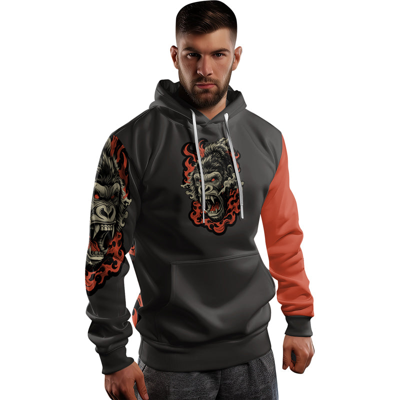 Rashninja Wild Majesty Gorilla AOP Hoodie | Gorilla Hooded Sweatshirt