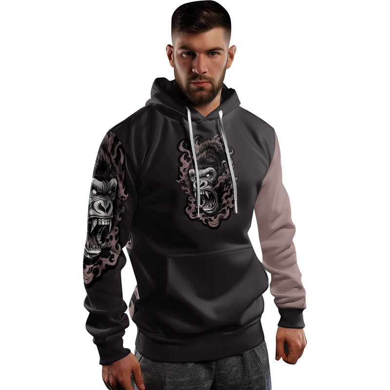 Rashninja Wild Majesty Gorilla AOP Hoodie | Gorilla Hooded Sweatshirt