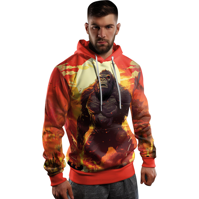 Rashninja Gorilla Strength AOP Hoodie | Gorilla Hooded Sweatshirt