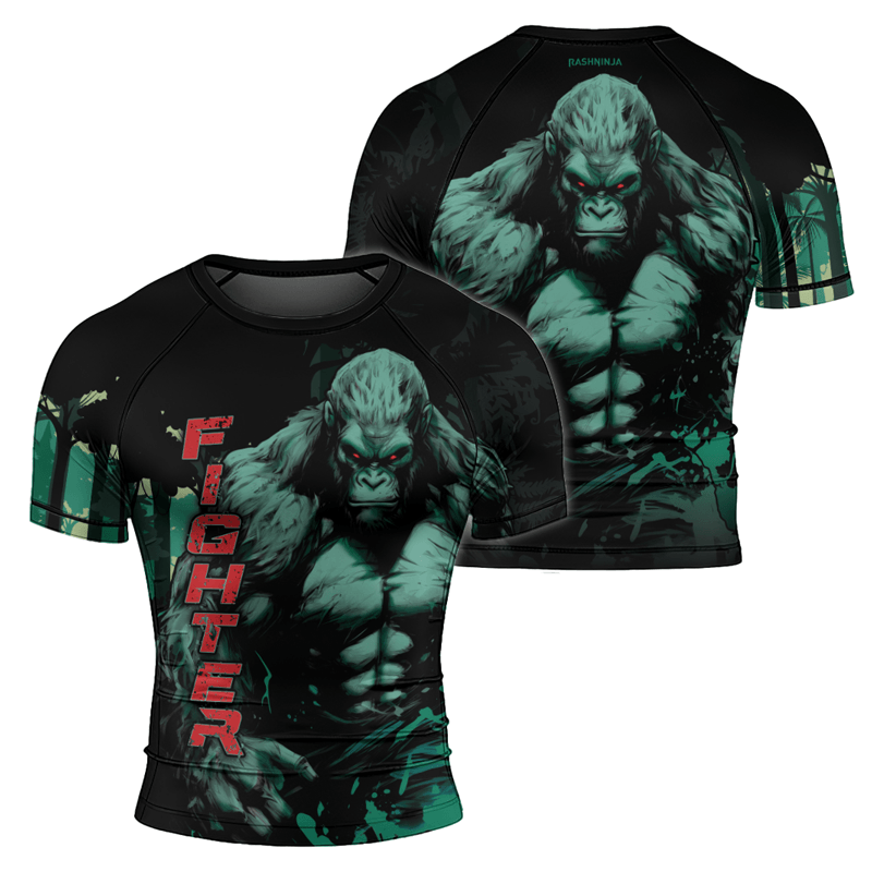 Rashninja Jungle Titan Gorilla Men's Short Sleeve Rash Guard - Rashninja LLC