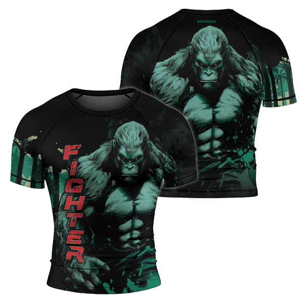 Rashninja Jungle Titan Gorilla Men's Short Sleeve Rash Guard (Last Ite