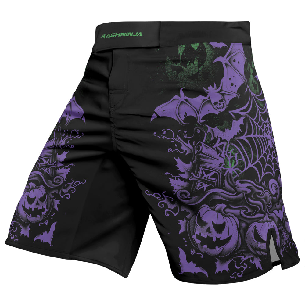 Rashninja Halloween Spider Bat Abyss Men's Fight Shorts