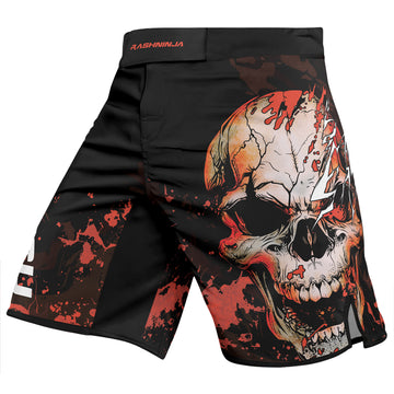 Rashninja Halloween Crimson Skull Men's Fight Shorts