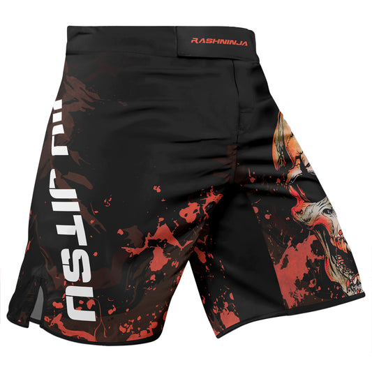 Rashninja Halloween Crimson Skull Men's Fight Shorts