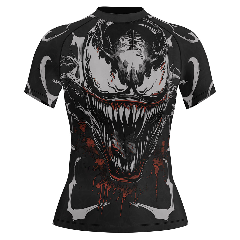Rashninja Halloween Venom Bloodfang Women's Short Sleeve Rash Guard
