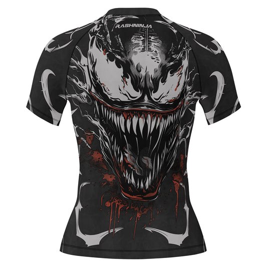 Rashninja Halloween Venom Bloodfang Women's Short Sleeve Rash Guard