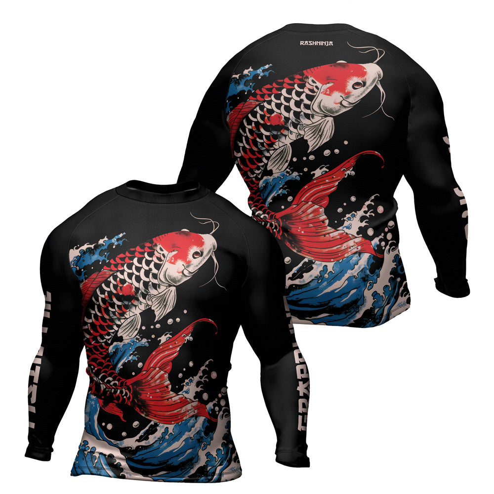 Rashninja Samurai Koi Spirit Men's Long Sleeve Rash Guard