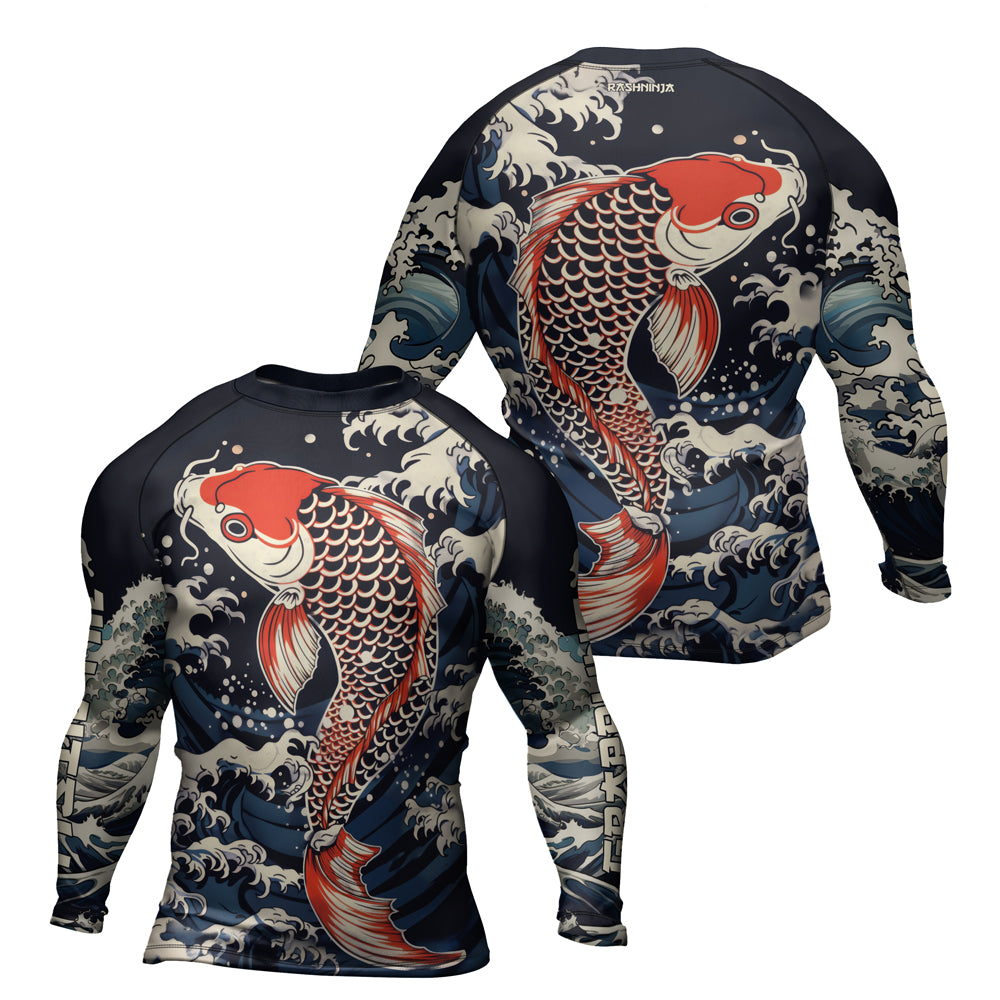 Rashninja Samurai Koi Honor Men's Long Sleeve Rash Guard