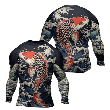 Rashninja Samurai Koi Honor Men's Long Sleeve Rash Guard