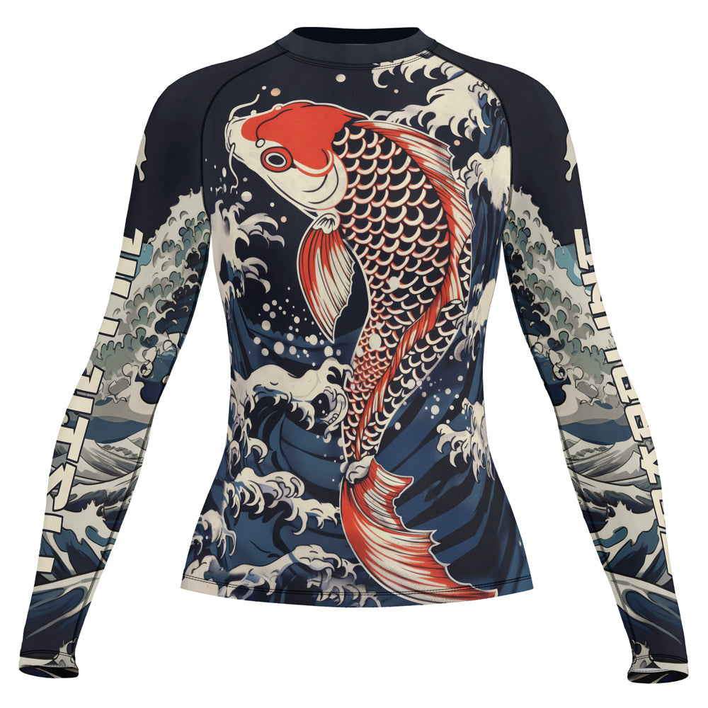 Rashninja Samurai Koi Honor Women's Long Sleeve Rash Guard