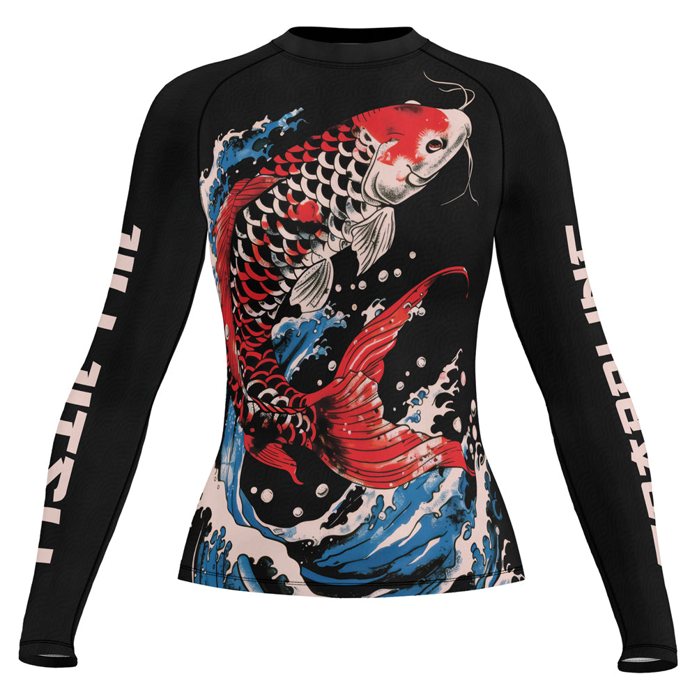 Rashninja Samurai Koi Spirit Women's Long Sleeve Rash Guard