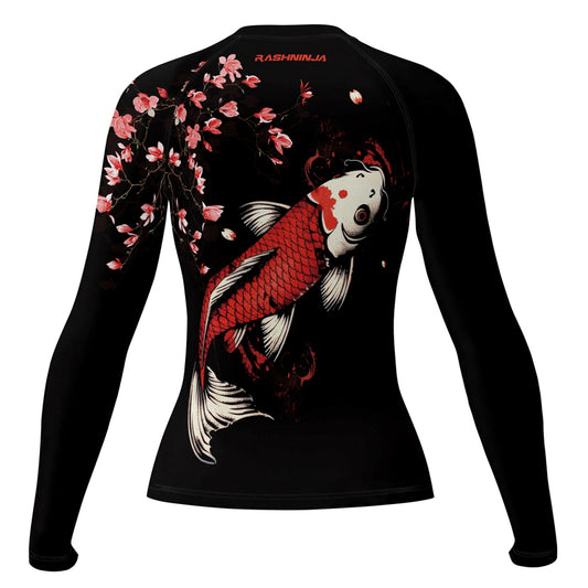 Rashninja Koi with Sakura Women's Long Sleeve Rash Guard