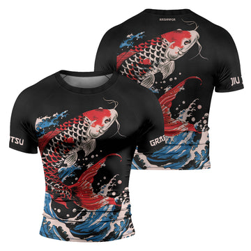 Rashninja Samurai Koi Spirit Men's Short Sleeve Rash Guard