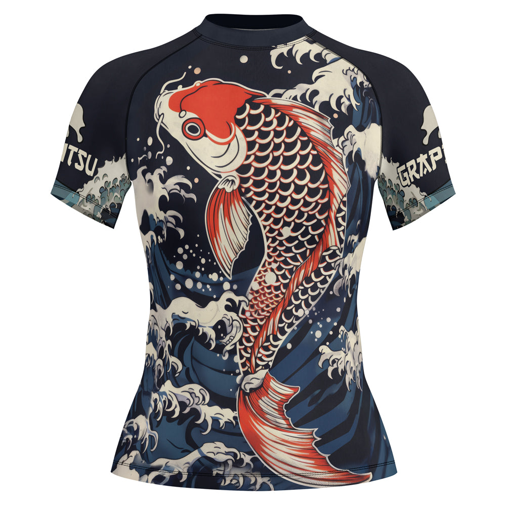 Rashninja Samurai Koi Honor Women's Short Sleeve Rash Guard