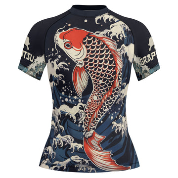 Rashninja Samurai Koi Honor Women's Short Sleeve Rash Guard