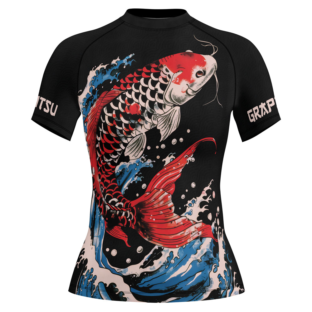 Rashninja Samurai Koi Spirit Women's Short Sleeve Rash Guard