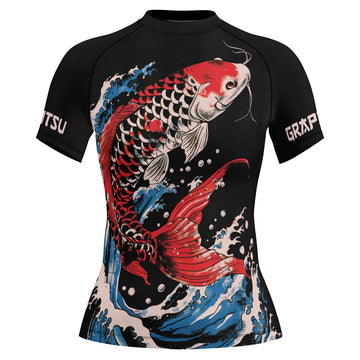 Rashninja Samurai Koi Spirit Women's Short Sleeve Rash Guard