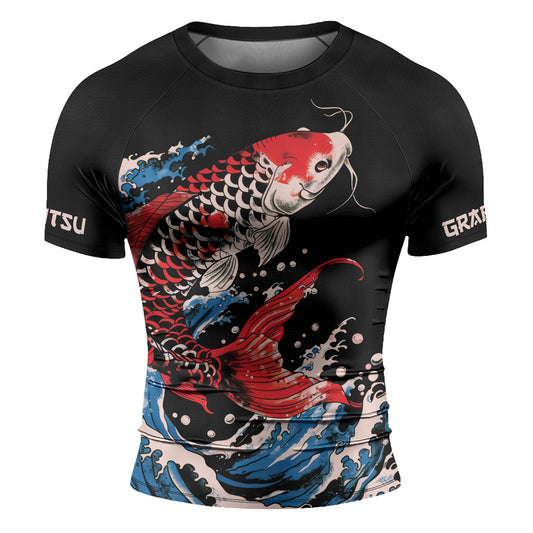 Rashninja Samurai Koi Spirit Men's Short Sleeve Rash Guard