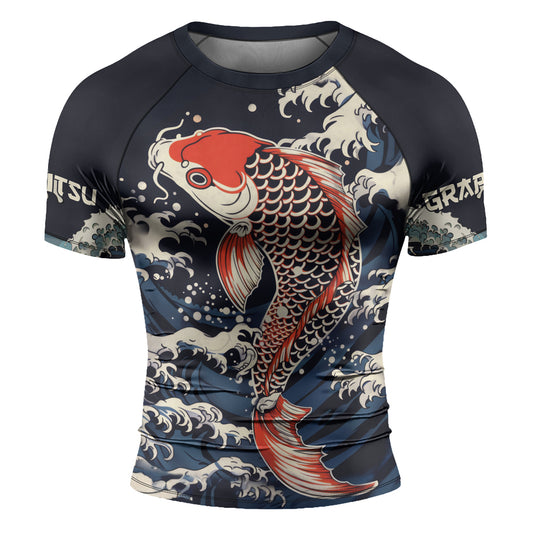 Rashninja Samurai Koi Honor Men's Short Sleeve Rash Guard