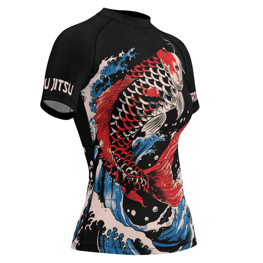 Rashninja Samurai Koi Spirit Women's Short Sleeve Rash Guard