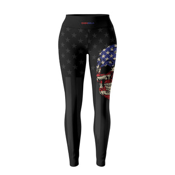 Rashninja Patriotic Skull Stripes Women's Leggings