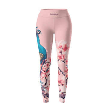 Rashninja Peacock on Sakura Women's Leggings