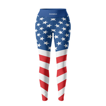 Rashninja USA Flag Patriotic Women's Leggings
