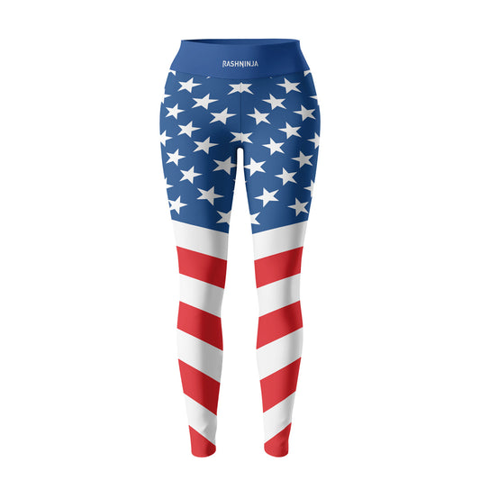 Rashninja USA Flag Patriotic Women's Leggings