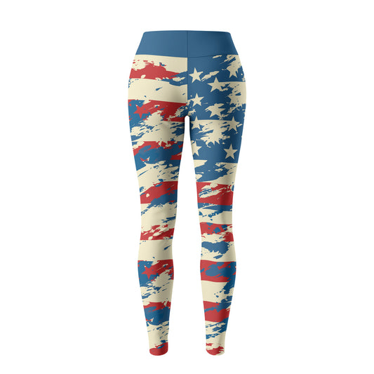 Rashninja American Flag Patriotic Women's Leggings