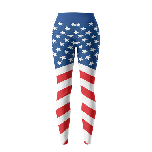 Rashninja USA Flag Patriotic Women's Leggings