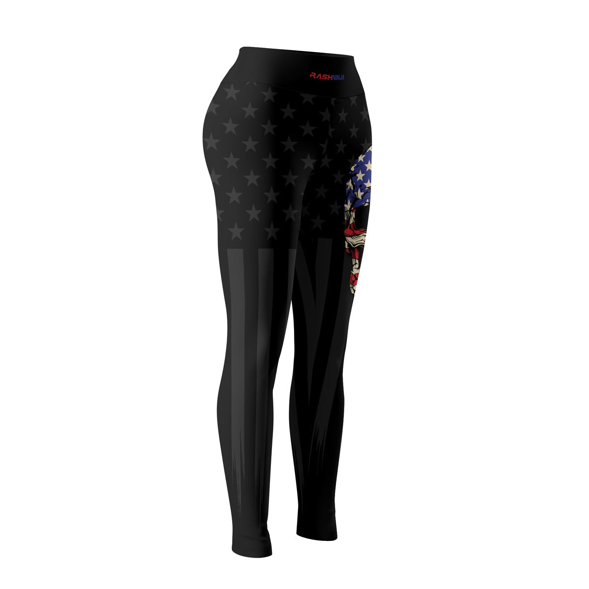 Rashninja Patriotic Skull Stripes Women's Leggings