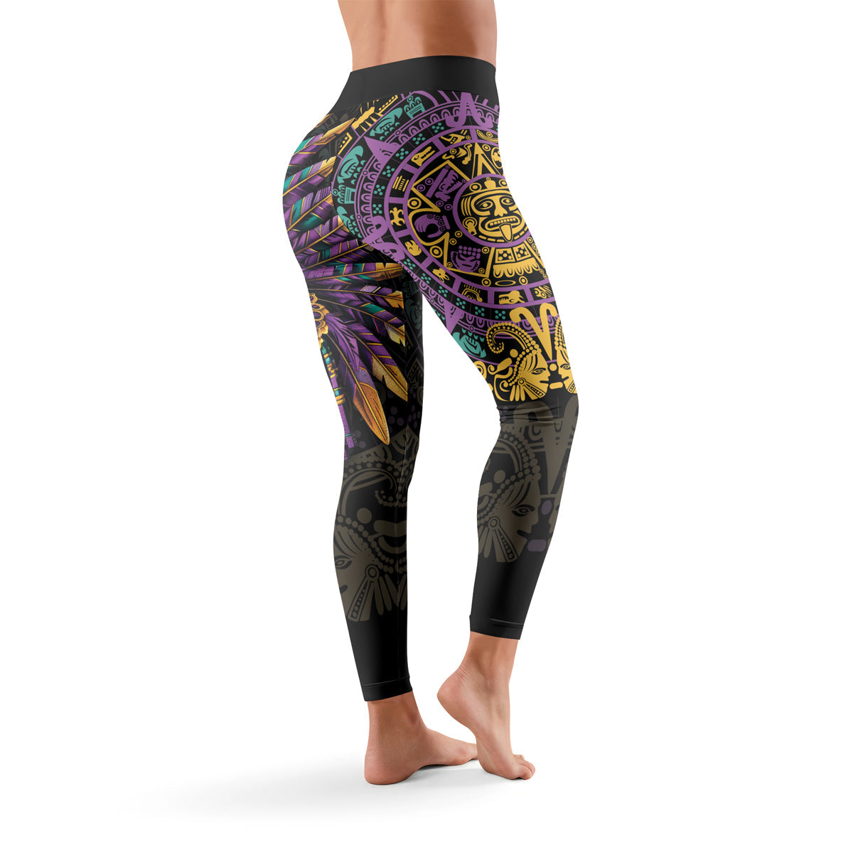 Rashninja Aztec Purple Tribe Headman Women's Leggings