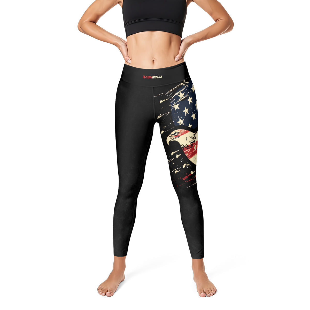 Rashninja Eagle American Flag Women's Leggings