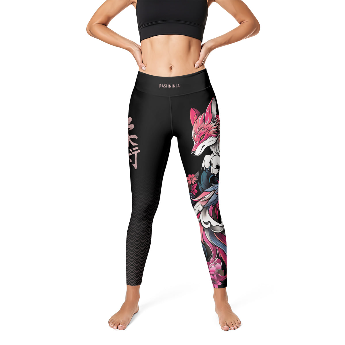 Rashninja Japanese Pink Kitsune Women's Leggings