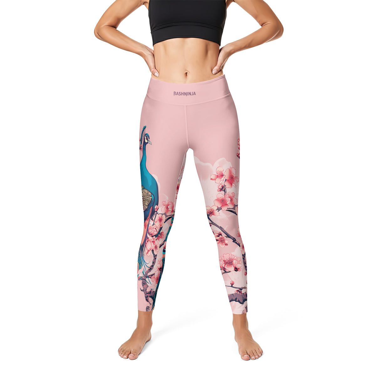 Rashninja Peacock on Sakura Women's Leggings