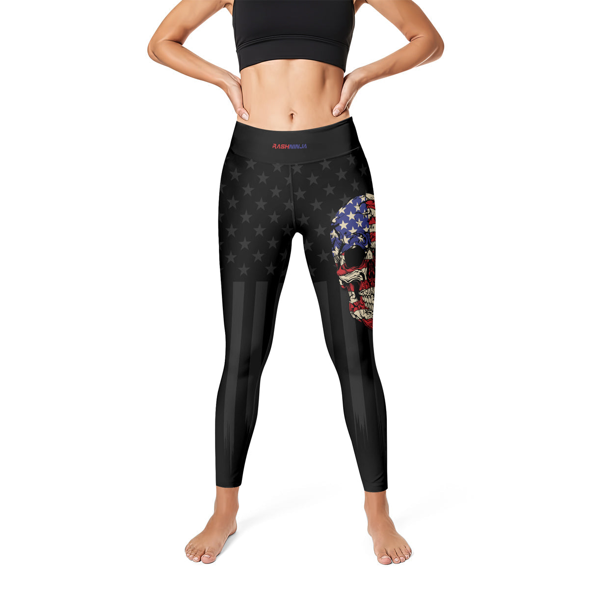 Rashninja Patriotic Skull Stripes Women's Leggings