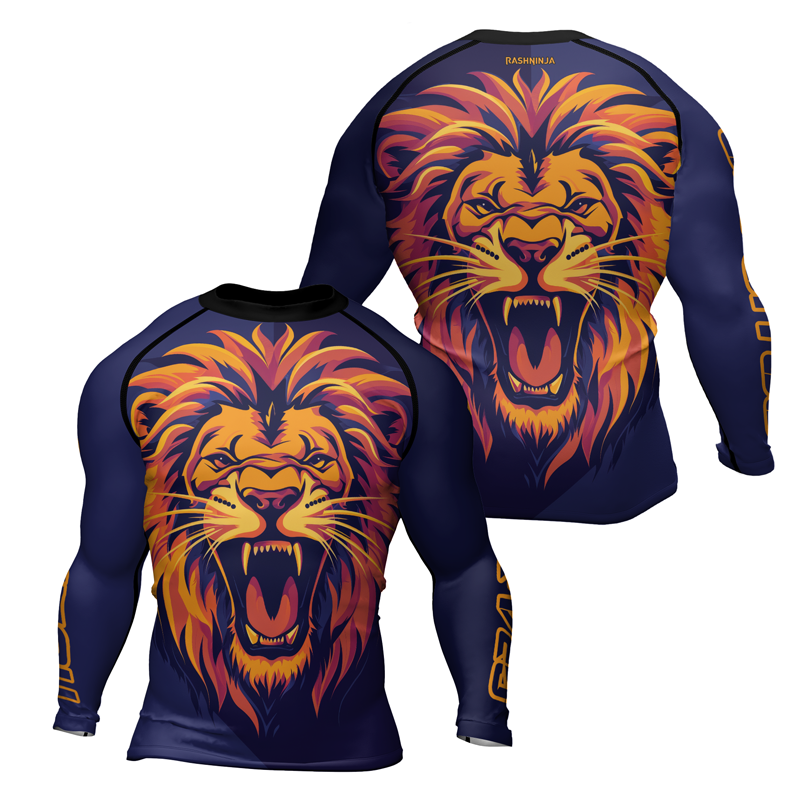 Rashninja Majesty Lion Men's Long Sleeve Rash Guard | Fightwear
