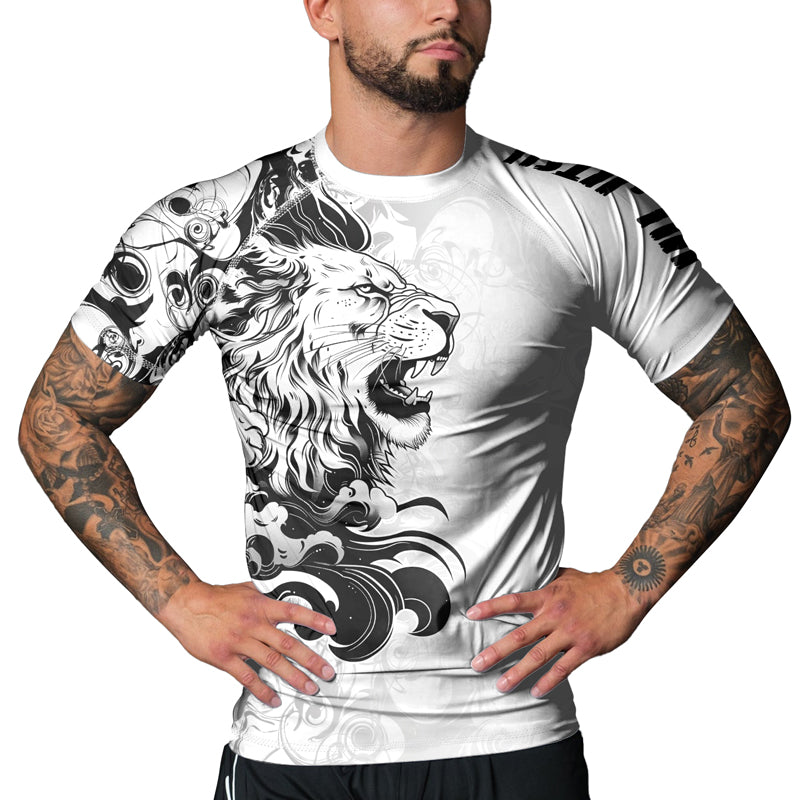 Rashninja Mystic Mane Men's Short Sleeve Rash Guard | Lion Fightwear