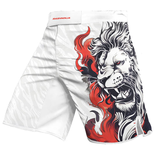 Rashninja Untamed Majesty Men's Fight Shorts | Lion Compression Shorts