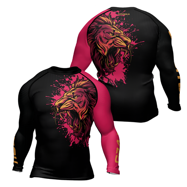 Rashninja Roaring Lion Men's Long Sleeve Rash Guard | Fightwear