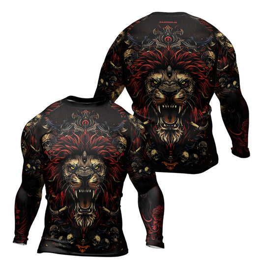 Rashninja King’s Wrath Men's Long Sleeve Rash Guard | Lion Fightwear