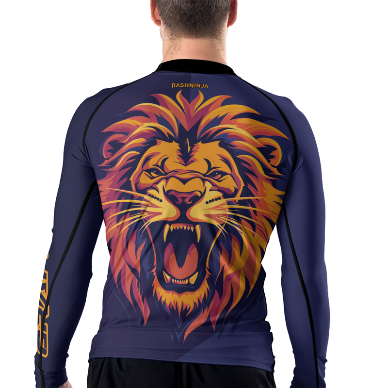 Rashninja Majesty Lion Men's Long Sleeve Rash Guard